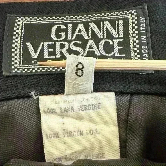Gianni Versace Couture- Rare Vintage 1980’s-1990’s Black Wool Pencil Skirt EUC! - Picture 9 of 11
